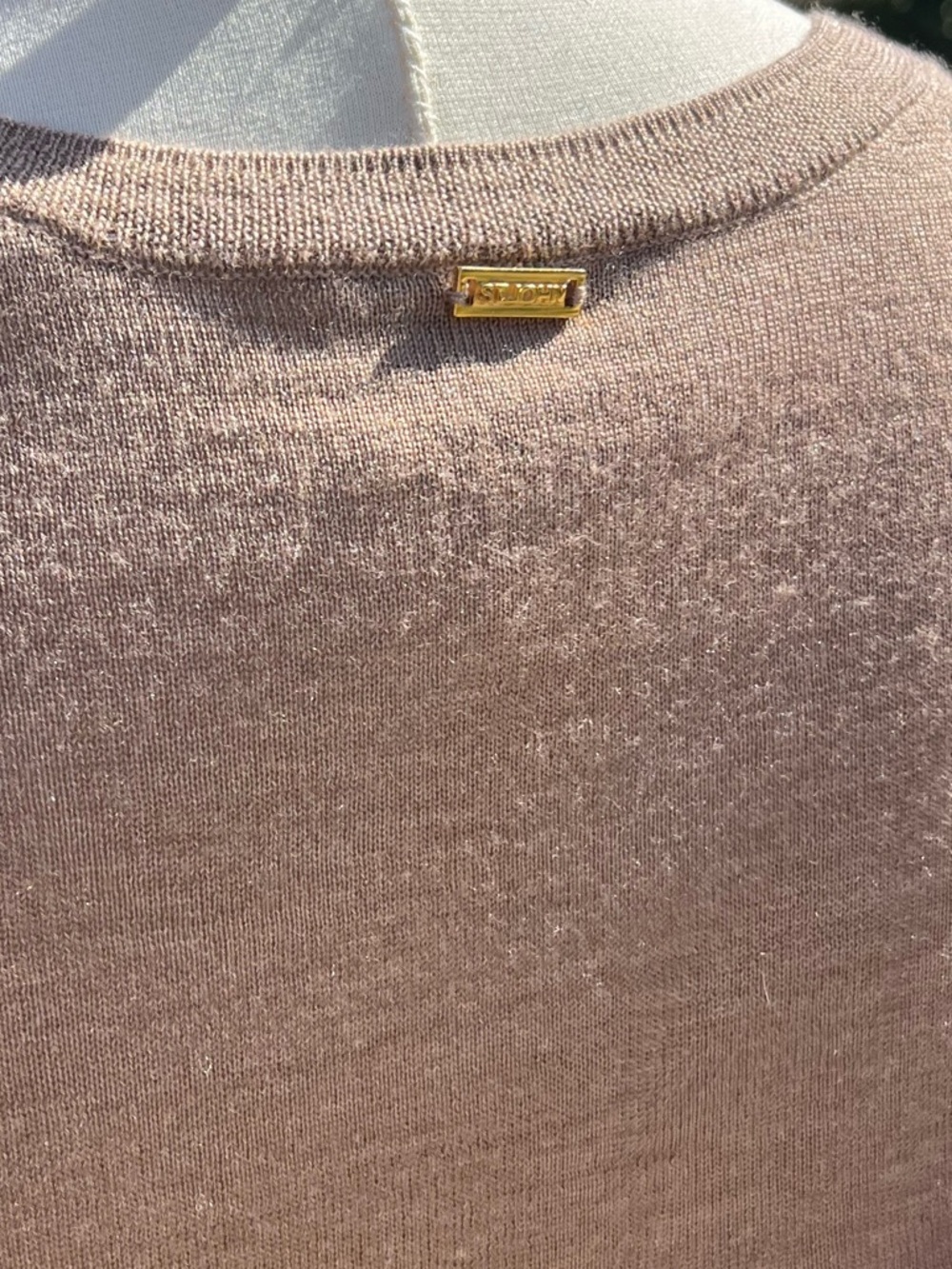 St. John Sweater in Taupe Wool Silk Blend Minimalist. Capsule. - Picture 3 of 11